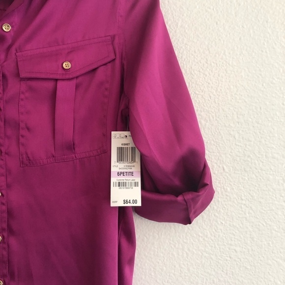 NWT PETITE Charter Club Button Down Top - Picture 4 of 6